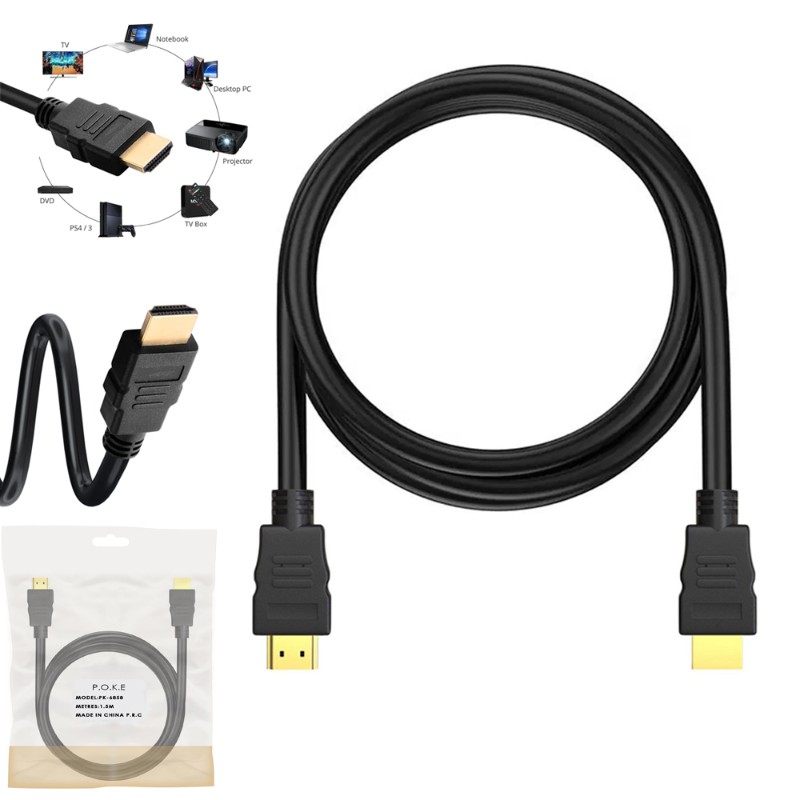 Hdmi Kablo 1.4v 4K Gold1.5mt PK-6858